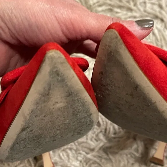 Manolo Blahnik Red Suede Maysale pumps 40.5 50mm - Picture 3 of 9